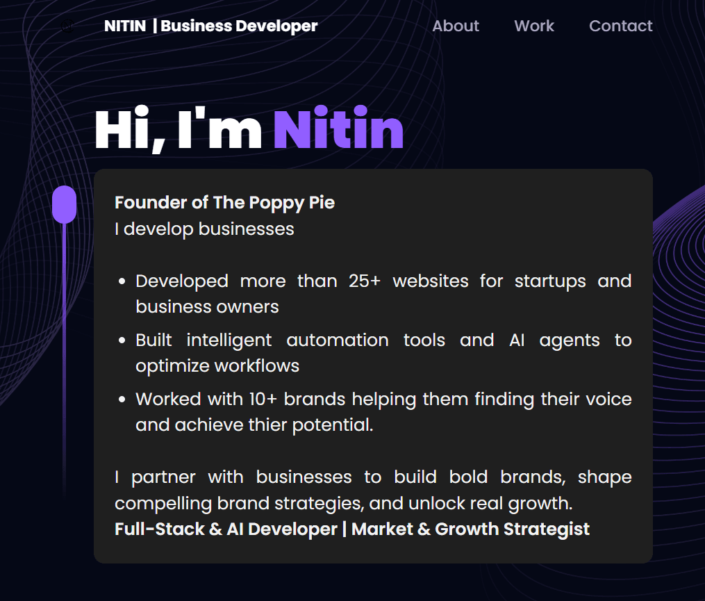 Portfolio showcase: Best Website - My own personal portfolio website